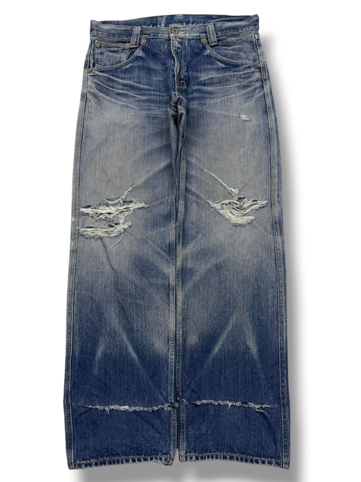 Levi's Vintage Levi’s 703 Distressed Denim Jeans | Vintage Fade W36 Size US 36 / EU 52 - 2 Thumbnail