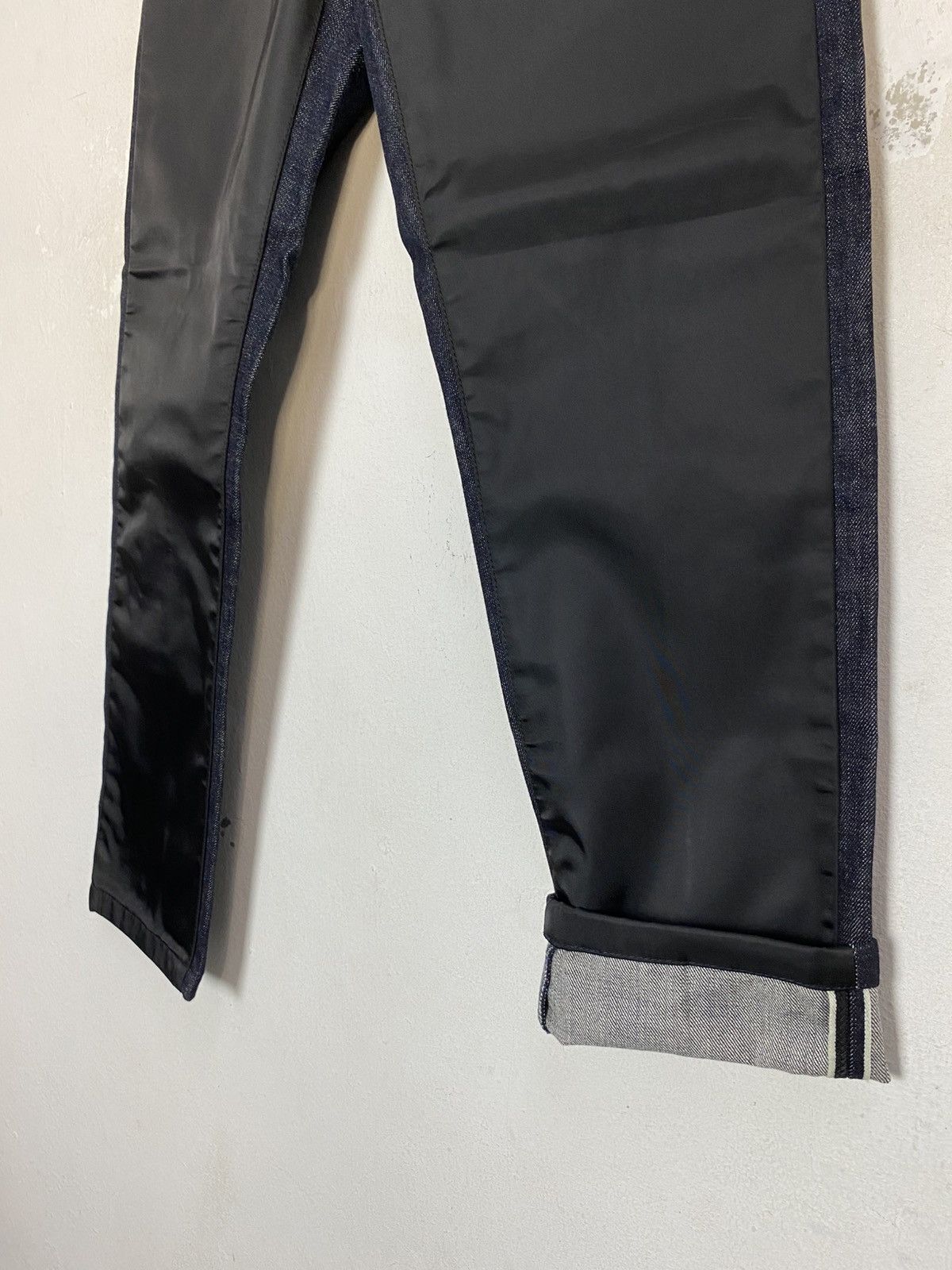 Prada Prada Italy Nylon Black Panel Selvedge Indigo Denim Jeans Size US 29 - 5 Thumbnail