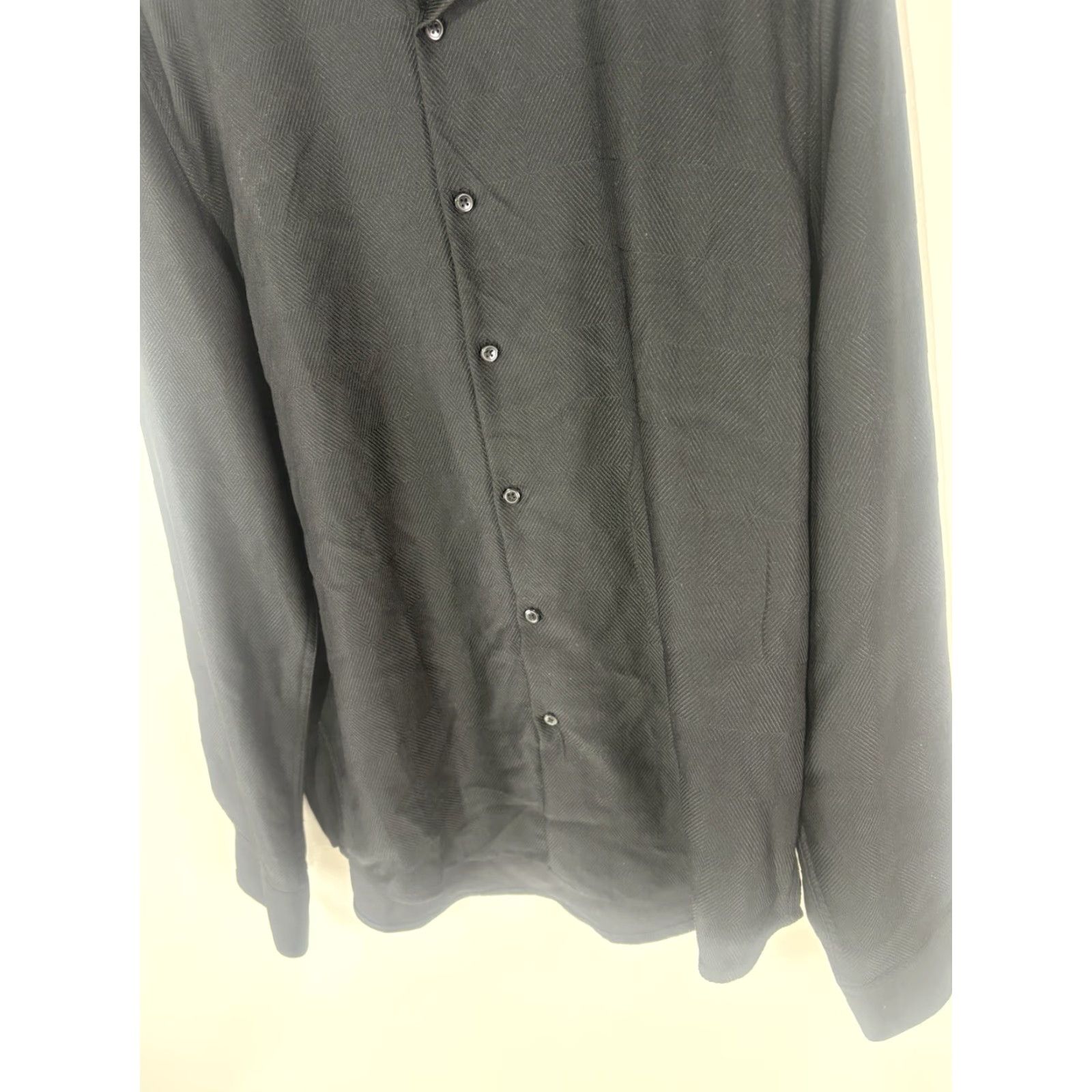 Denime Denim & Flower Ricky Singh Shirt Men’s L Black Button-Up Woven Textured Long Sleeve Solid Size US L / EU 52-54 / 3 - 3 Thumbnail