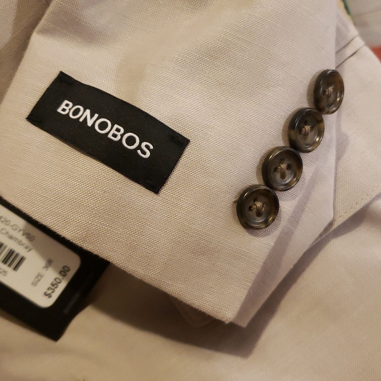 Bonobos Bonobos Foundation Slim Fit Suit Jacket, Stone Chambray, 36R Size 36R - 8 Thumbnail