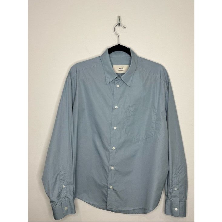 AMI Ami Paris Ami de Coeur Logo Embossed Boxy Shirt Blue Men’s S Size US S / EU 44-46 / 1 - 2 Thumbnail