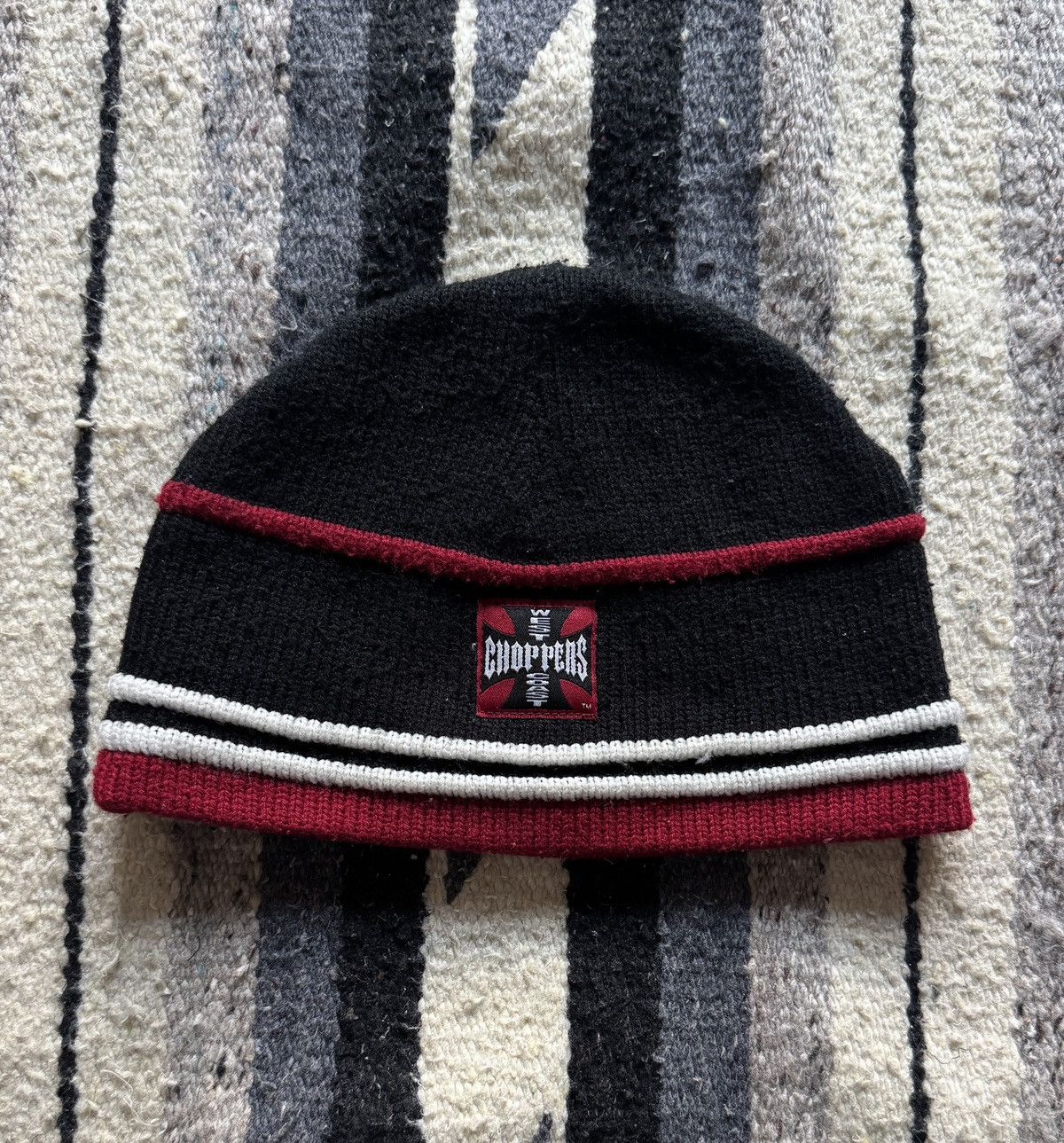 West Coast Choppers Vintage West Coast Choppers CFL Skull Biker Beanie Hat Size ONE SIZE - 1 Thumbnail