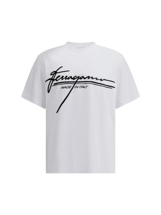 SALVATORE FERRAGAMO Men T-Shirts 786470 001 WHITE