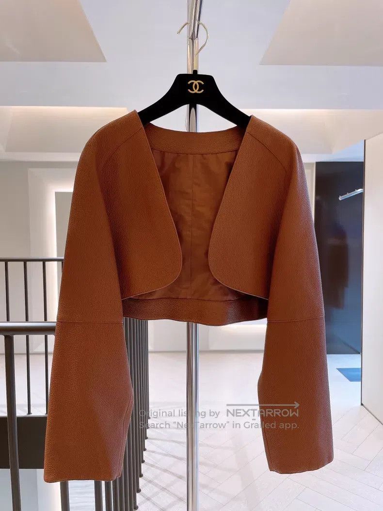 Hermes Hermes Gold Brown Two-piece Leather Jacket Size XXS / US 00 / IT 34 - 3 Thumbnail