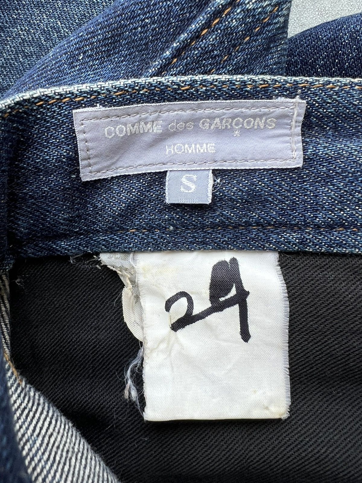 Comme des Garcons Homme Archive 80s CDGH Fade Mud Dirty Denim Baggy Jeans Size US 29 - 22 Thumbnail