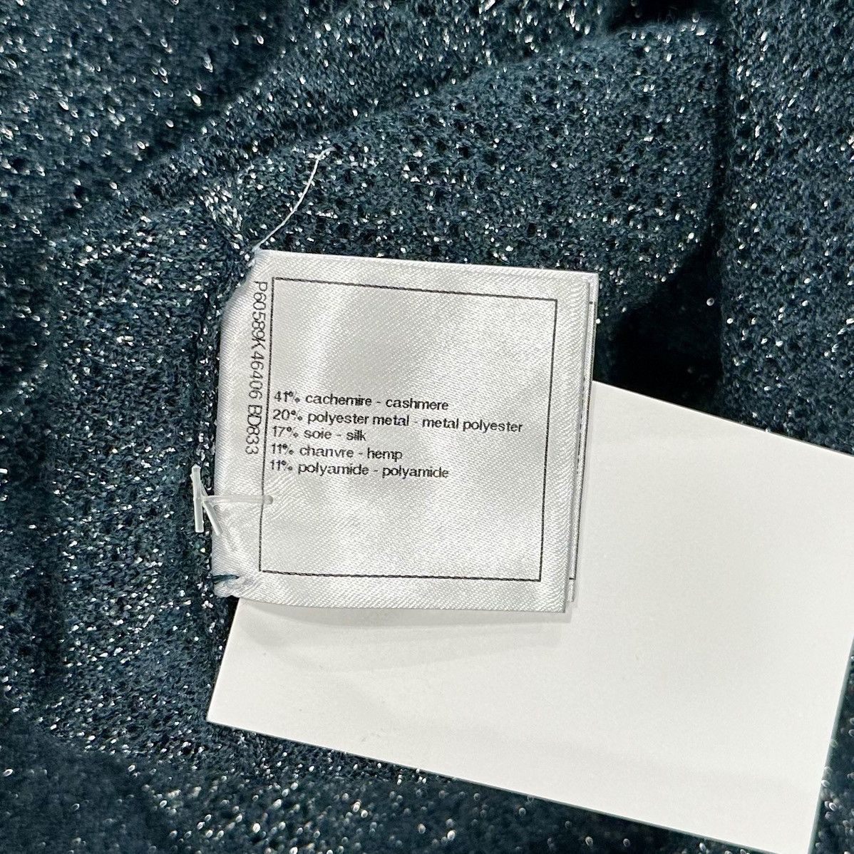 Chanel RARE CHANEL TEAL METALLIC STRIPED KNIT POLO Size US XS / EU 42 / 0 - 8 Thumbnail