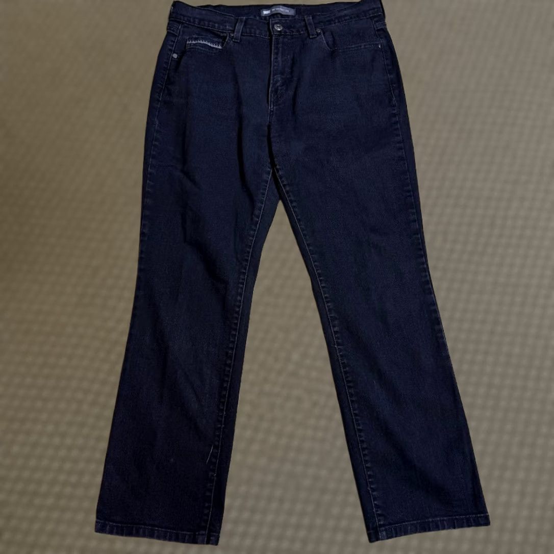 Levi's Levi's 505 Straight Jeans Womens 12 Black Dark Wash Stretch Denim Pants Size 34" / US 12 / IT 48 - 1 Thumbnail