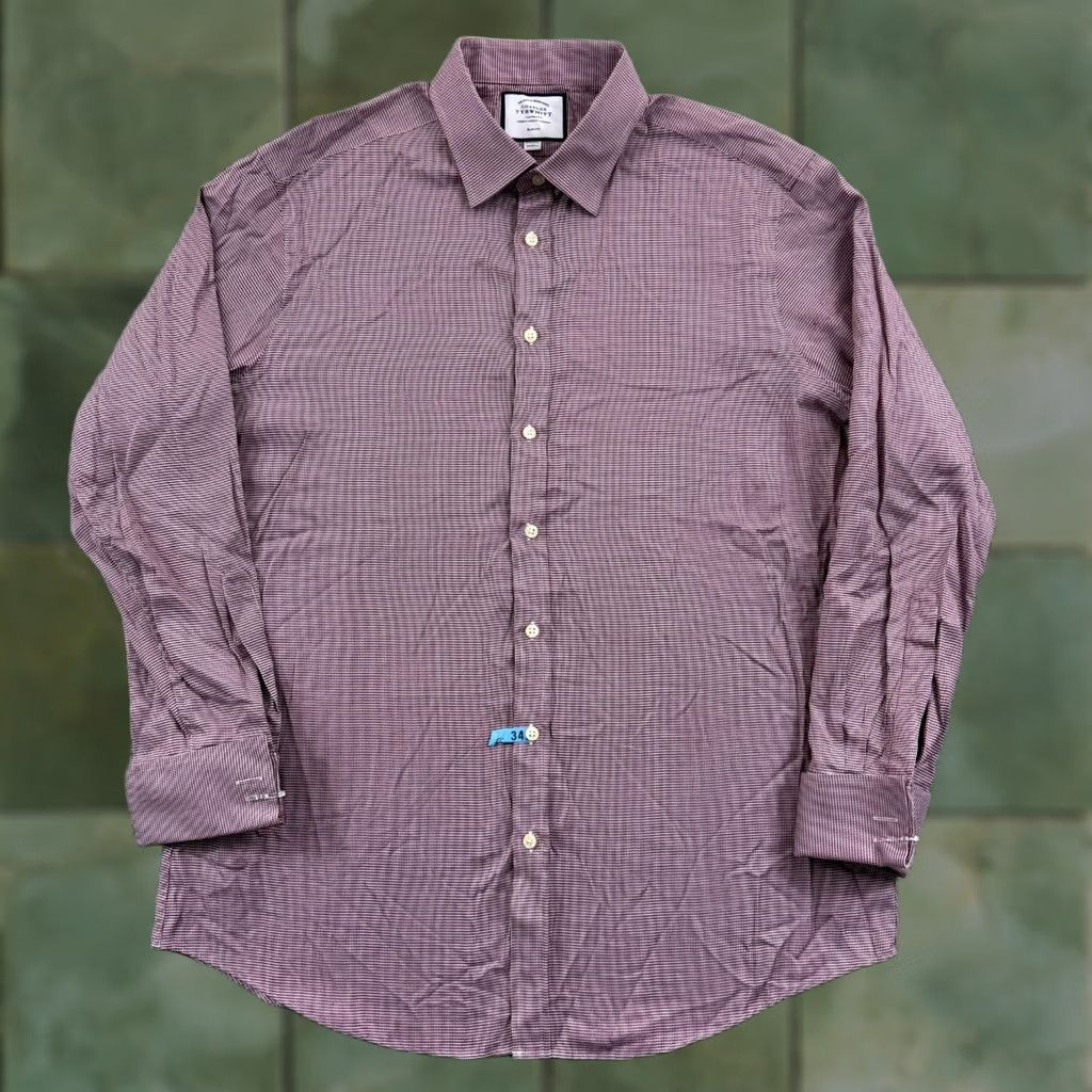 Charles Tyrwhitt Charles Tyrwhitt Shirt Mens XL Red Gingham Slim Fit Button Up Dress Shirt Size US XL / EU 56 / 4 - 1 Thumbnail