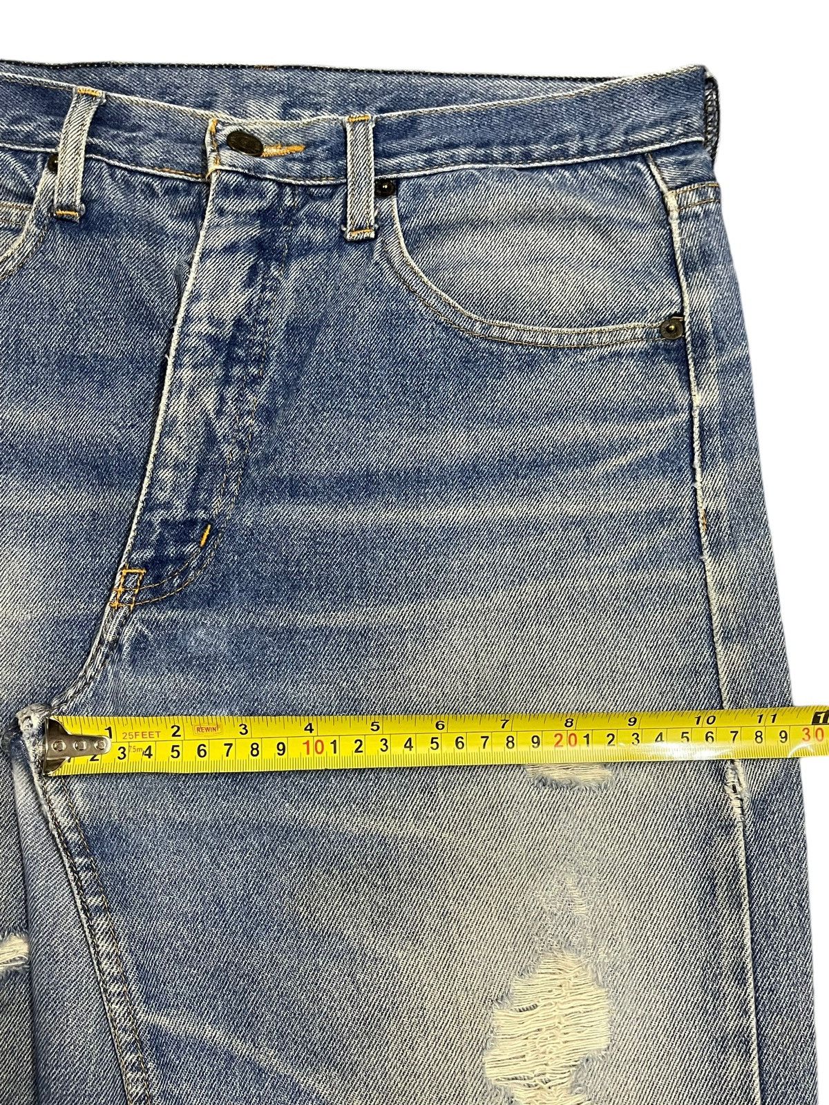 Armani Vintage Italy Armani Jeans Blue Wash Distressed Loose Jeans Size US 32 / EU 48 - 14 Thumbnail