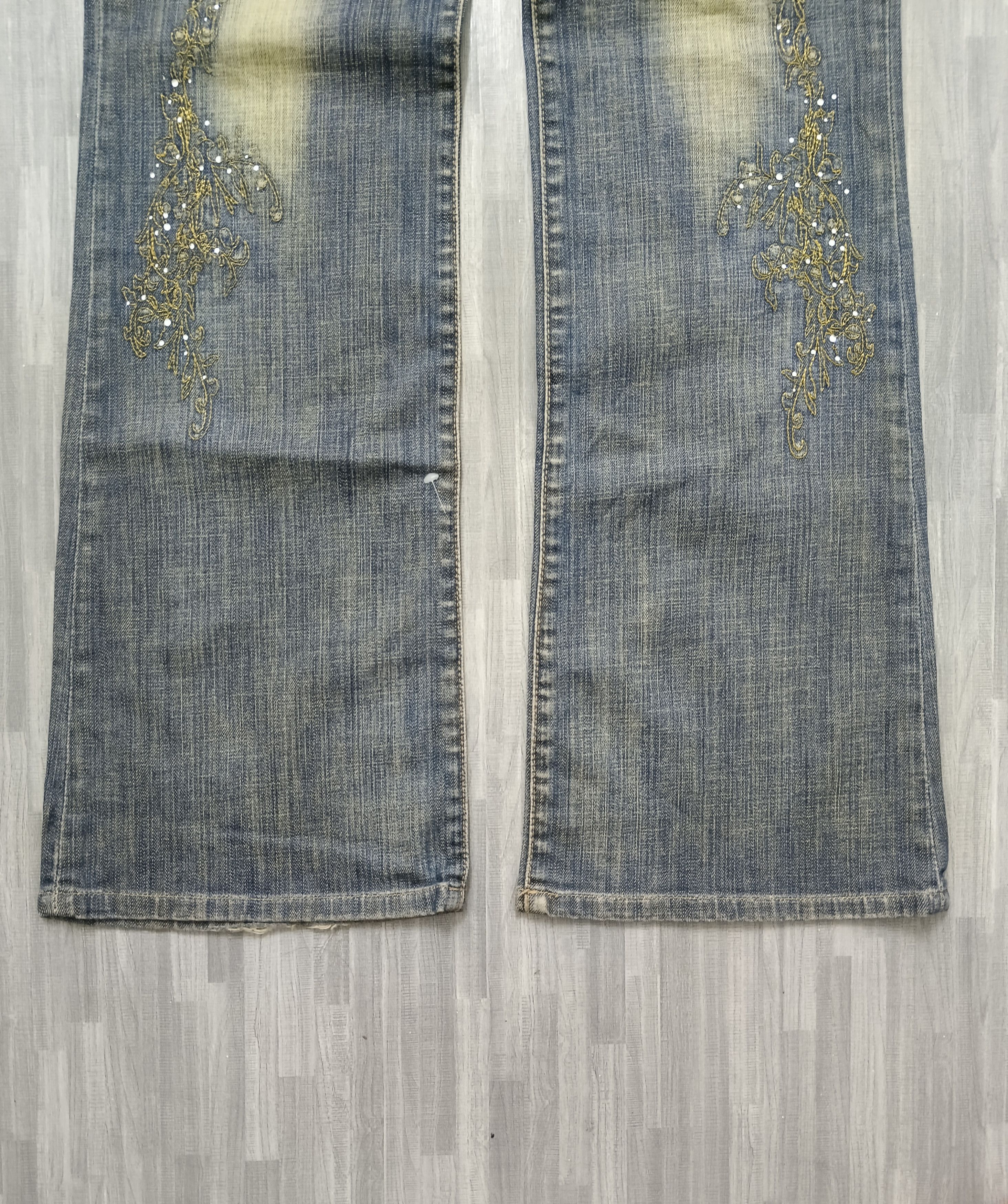 Japanese Brand RUSTY FLARE SWAROVSKI AR-DI-LA DENIM PANTS Size US 31 - 7 Thumbnail