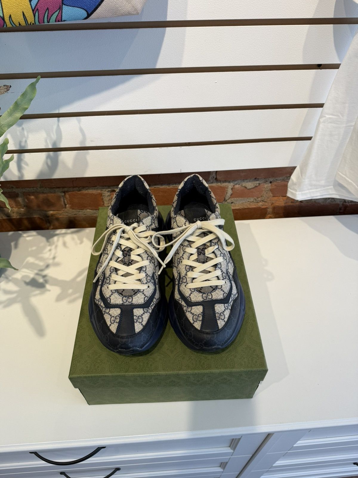 Gucci Gucci Rhyton Monogram Navy Sneakers Size US 11.5 / EU 44-45 - 2 Thumbnail