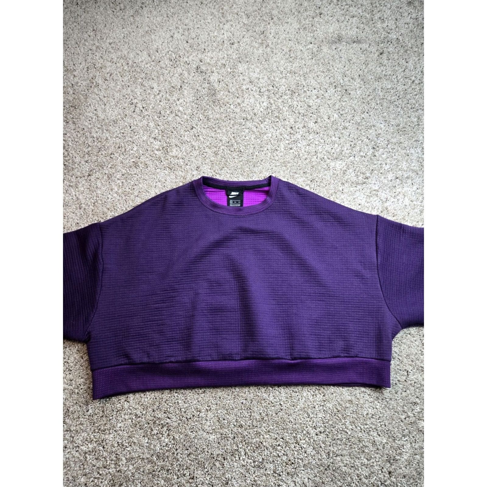Nike Nike Sweatshirt Womens 2XL Purple City Ready Crop Fleece Crewneck Pullover Size XXL / US 16-18 / IT 52-54 - 3 Thumbnail