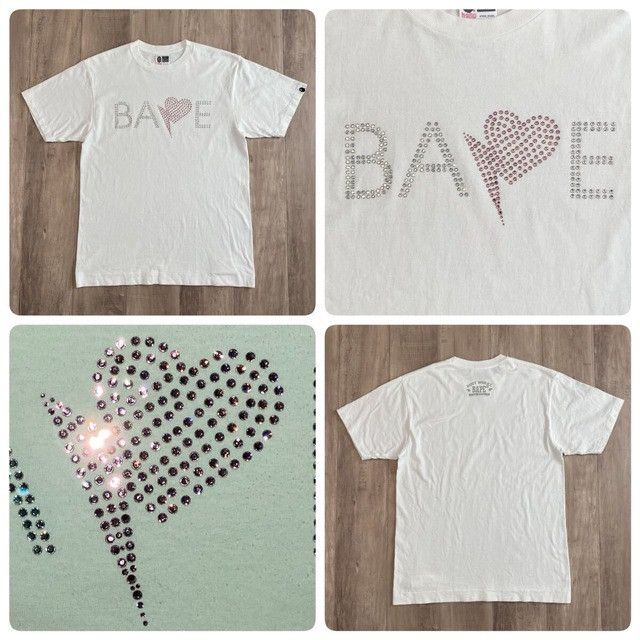 Bape × Swarovski Swarovski BAPE Heart Logo T-Shirt a bathing ape NIGO Size US M / EU 48-50 / 2 - 1 Thumbnail
