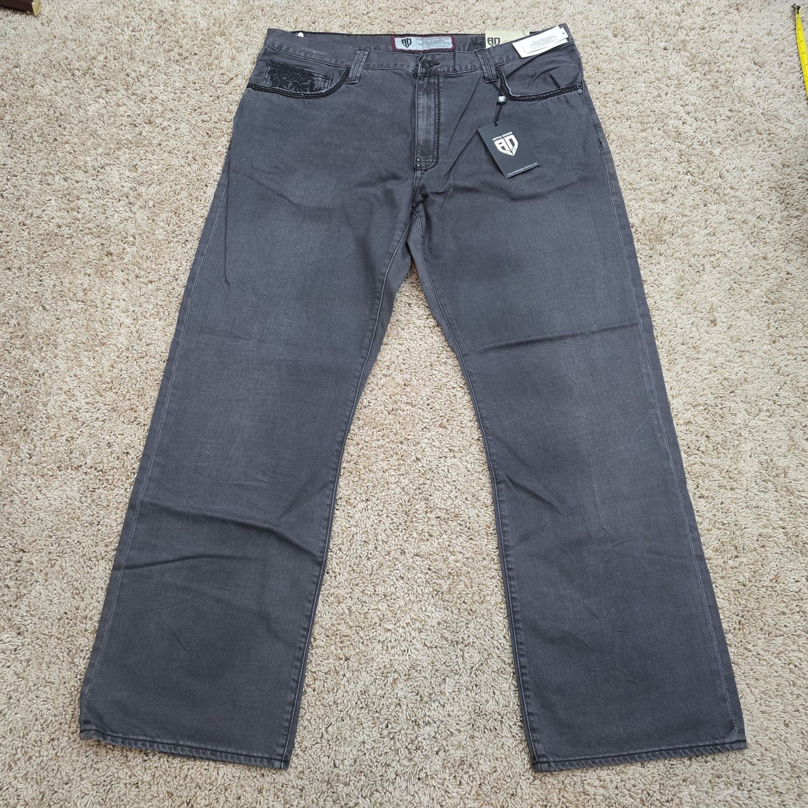 Artful Dodger Deadstock Y2K Artful Dodger Gray Black Skull Jeans 42 NWT Size US 42 / EU 58 - 4 Thumbnail