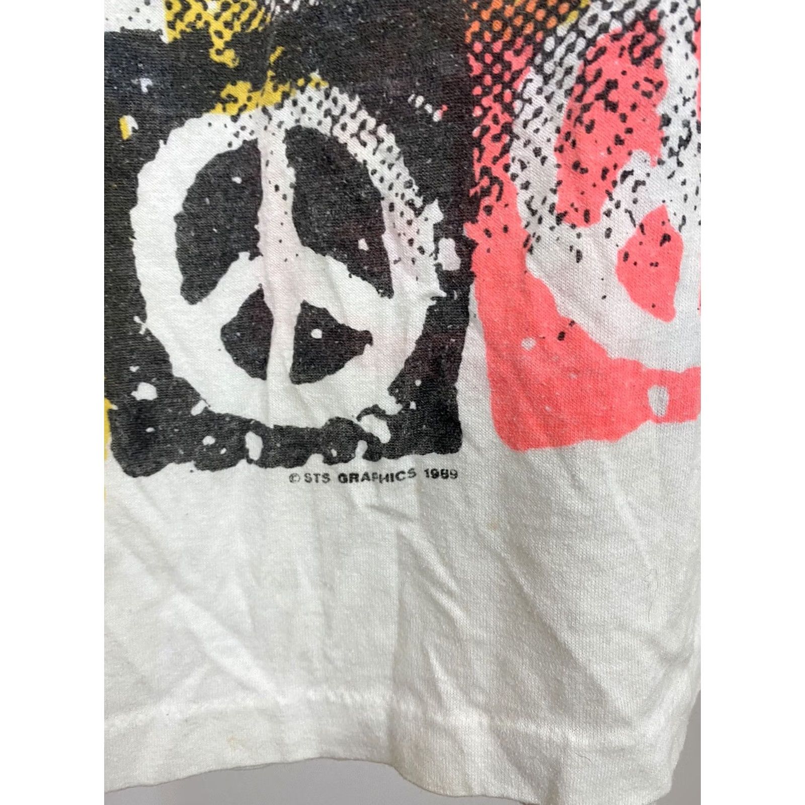 Logo 7 VTG 1989 Surf Peace Logo Wrap Print Single Stitch T-Shirt Size M USA Shirt Mens White Size US M / EU 48-50 / 2 - 5 Thumbnail