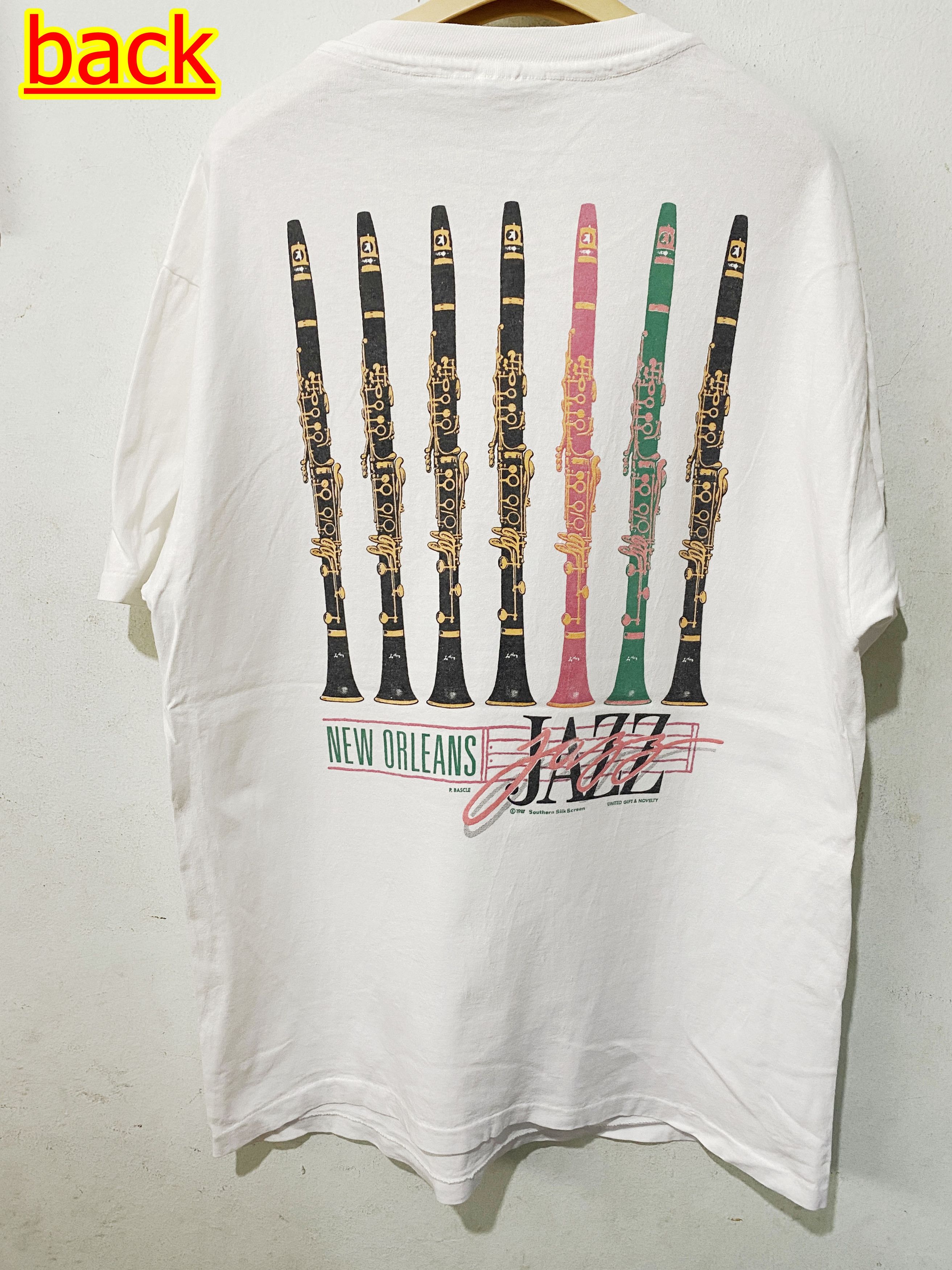 image of Jazz Cartier x Vintage 1987 New Oleans Jazz Shirt in White, Men's (Size Large)