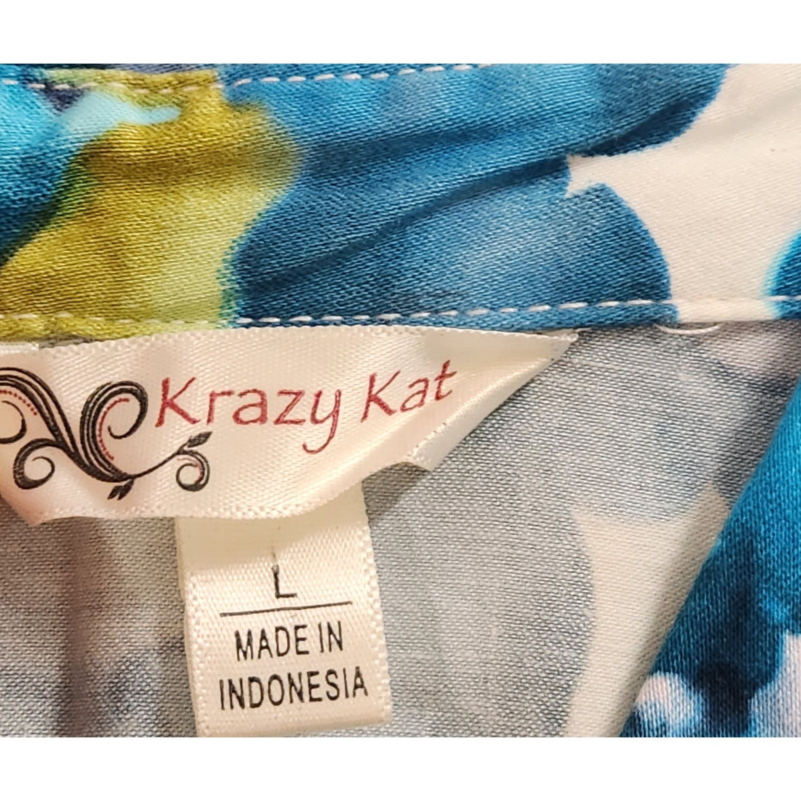 Other Krazy Kat Blue White Abstract Button Denim Jacket Large Size L / US 10 / IT 46 - 5 Thumbnail