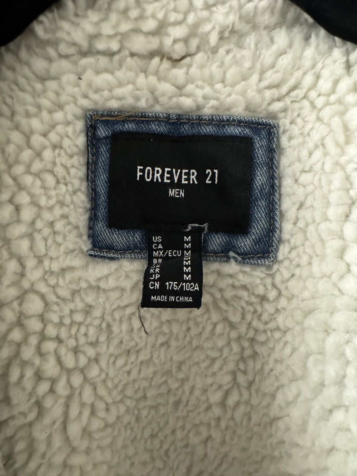 Forever 21 Denim Faux Shearling Jacket Size US M / EU 48-50 / 2 - 3 Thumbnail