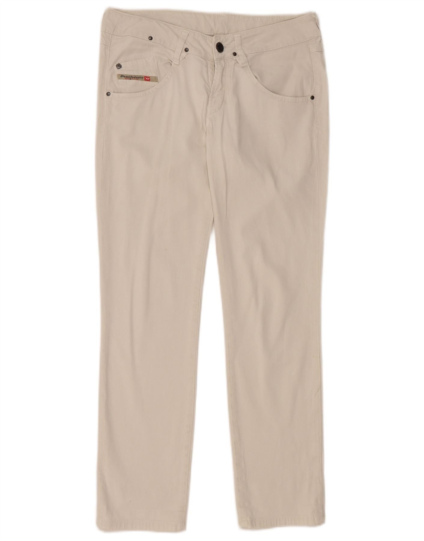 Diesel Womens Slim Casual Trousers W28 L27 White Cotton Size 24" / US 00 / IT 34 - 1 Thumbnail