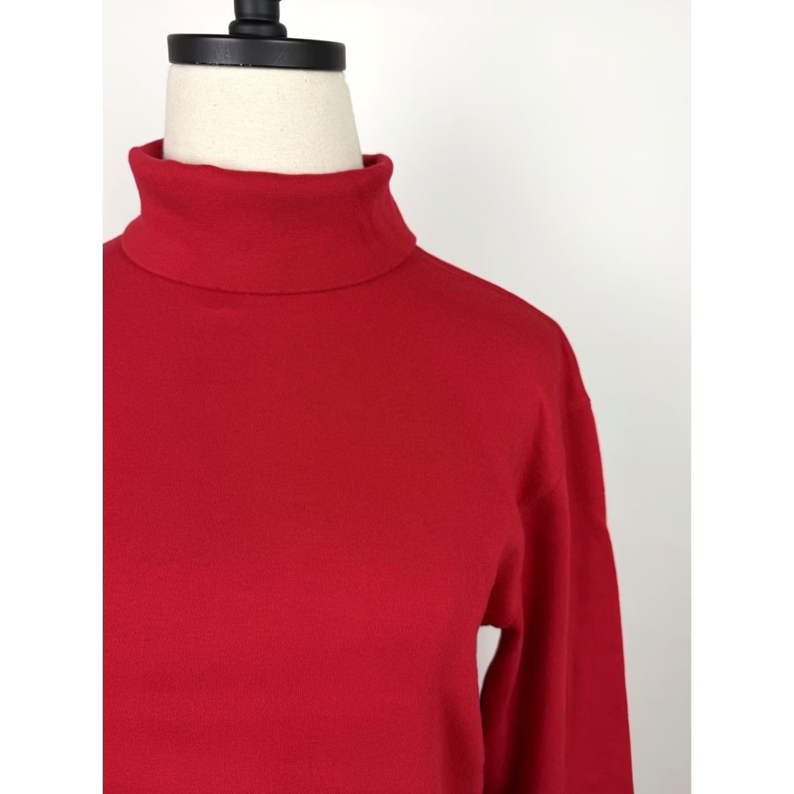 Vintage VINTAGE Westbound Shirt Women XS? 90s Long Sleeve Turtleneck Red Cotton Knit Minimal Retro Size S / US 4 / IT 40 - 3 Thumbnail