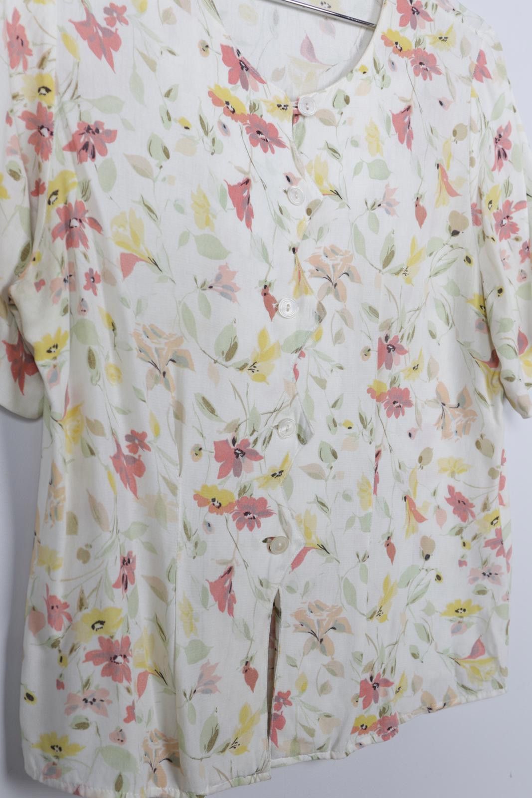 Vintage 00's Paris Star Floral Graphic Blouse Size ONE SIZE - 3 Thumbnail