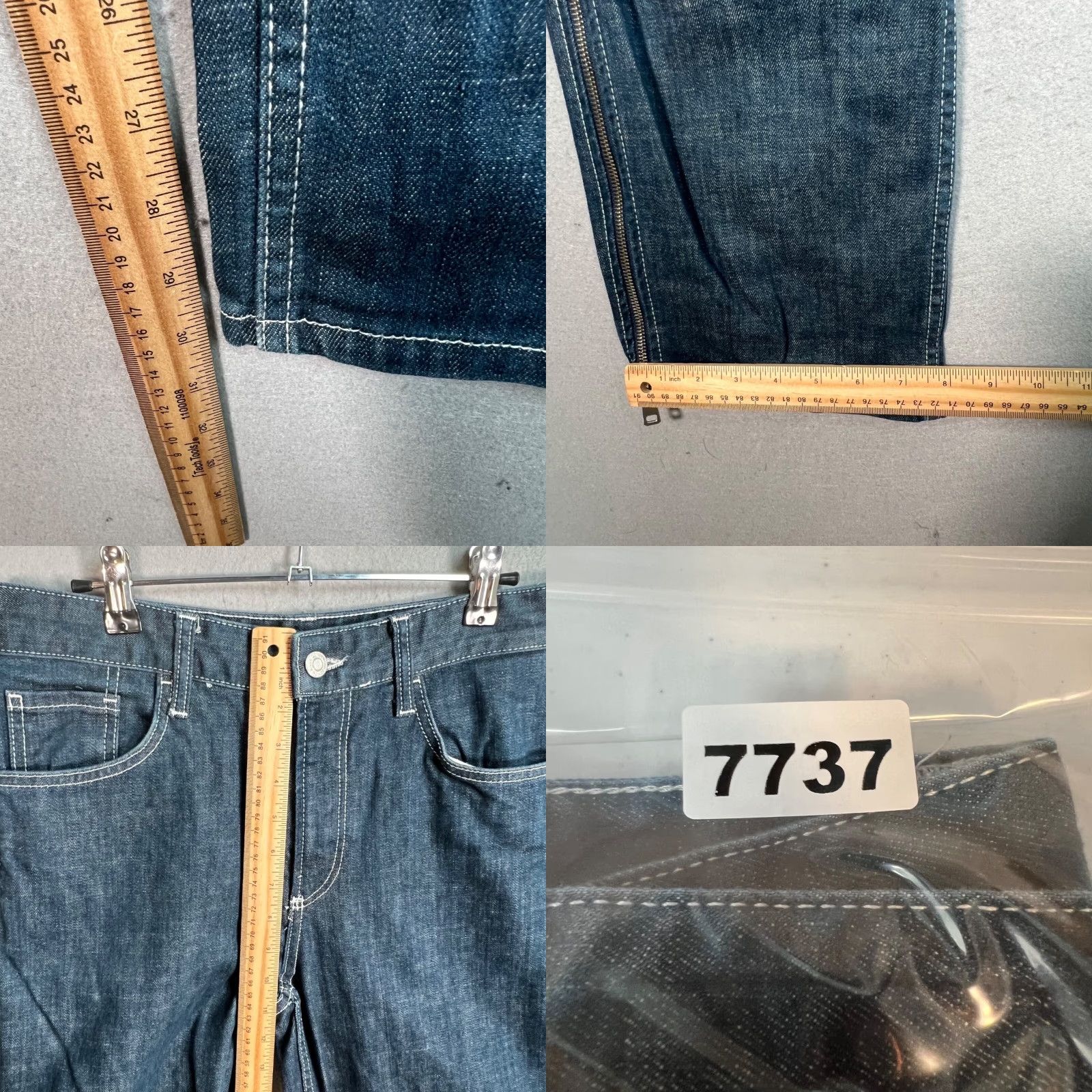 Zara VINTAGE Zara Mens 31 Denim Straight-Leg Jeans with Zippers Dark Wash Cotton Blend Adult Mens Size US 31 - 8 Thumbnail