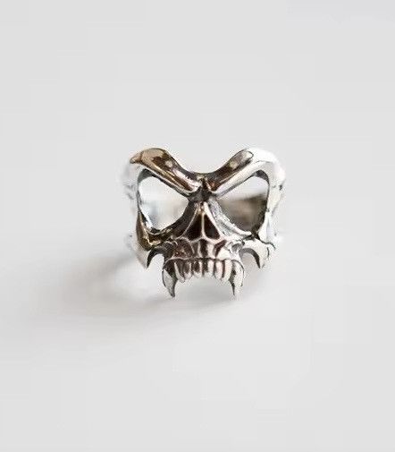 Other Vintage Punk Skeleton Head Resizeable Ring Size ONE SIZE - 2 Thumbnail