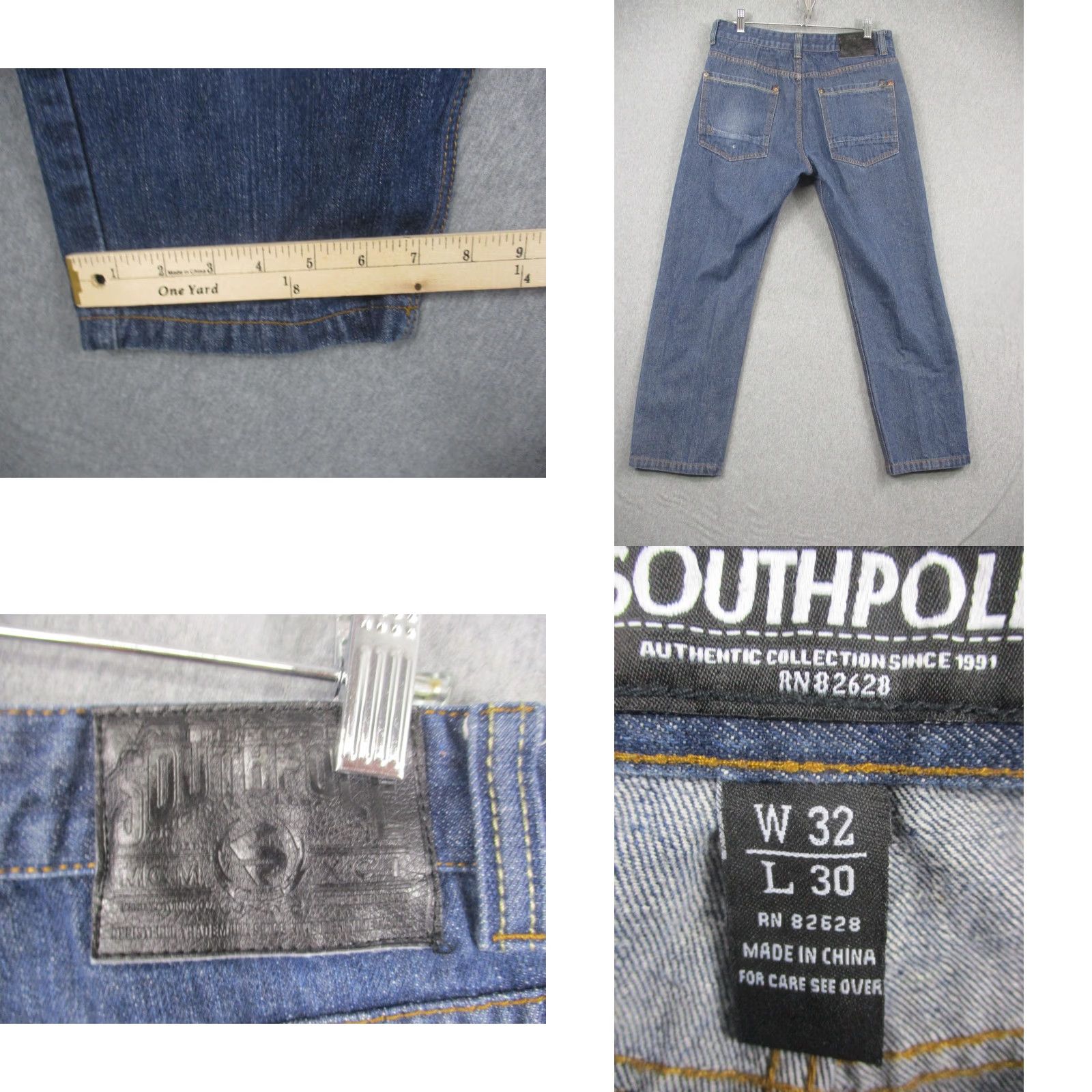 Southpole Southpole Jeans Mens 32x30 Blue Straight Leg Medium Wash Denim Baggy Size US 32 / EU 48 - 8 Thumbnail