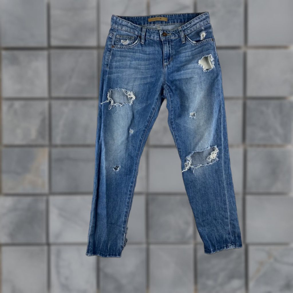 Vintage Joe's Jeans Ex-Lover Crop Jeans Womens W24 24 Inseam Distressed Denim Blue Straight Cropped 5-Pocket Pocket Linen Cotton Modern Vintage No N/A Size 42" / US 20 - 1 Thumbnail