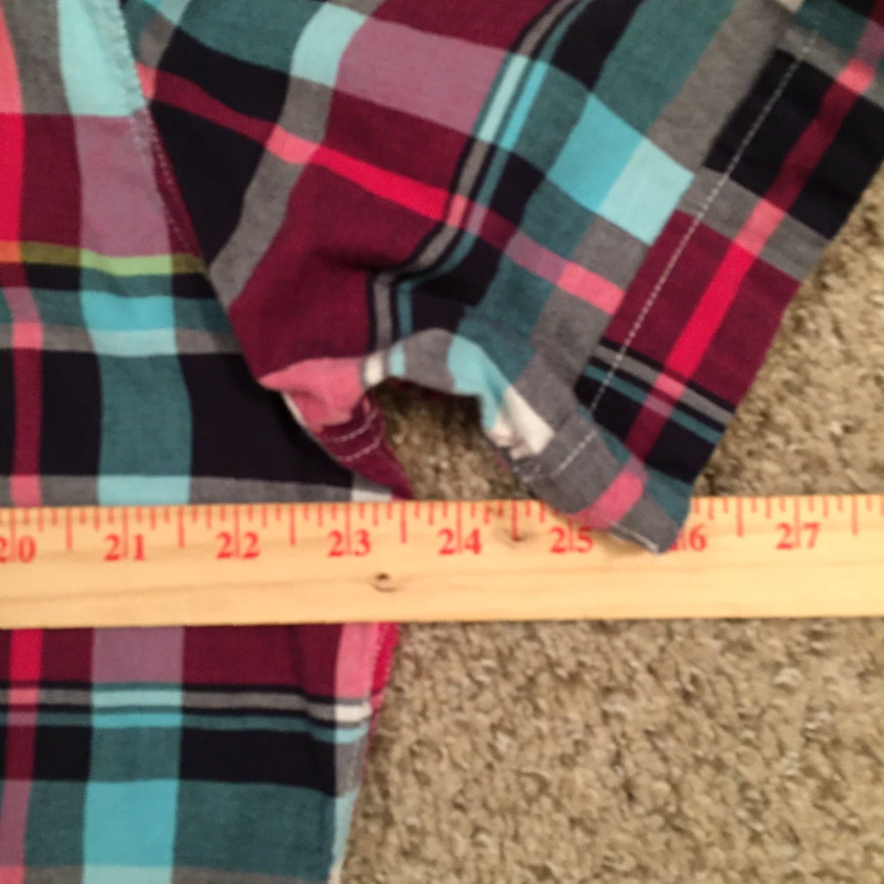 Old Navy Old Navy Button-Up Shirt Mens L Slim Fit Pink Plaid Short Sleeve Pockets Size US L / EU 52-54 / 3 - 7 Thumbnail