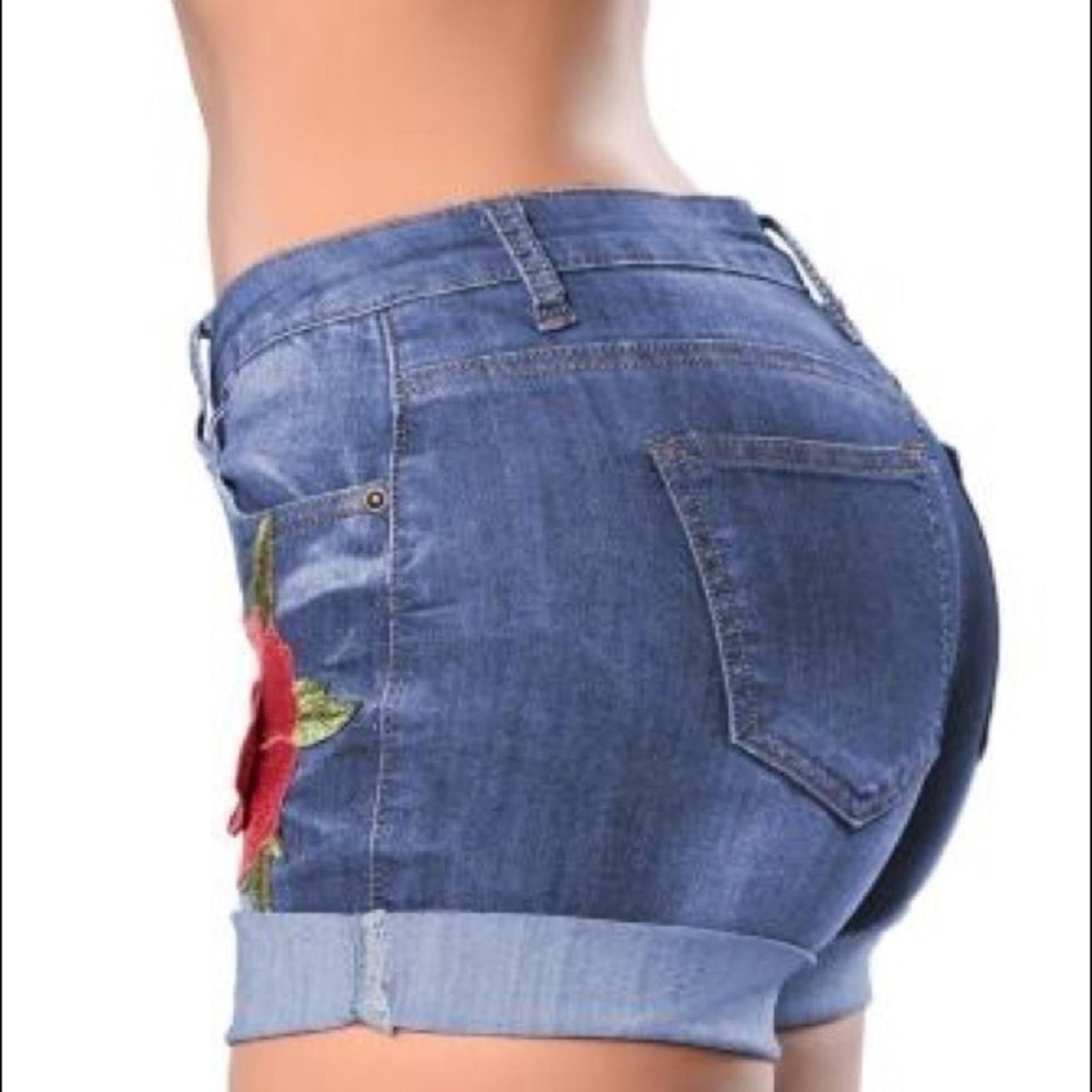 Designer Embroidered Jean Shorts NWT​​​​​​ Size 32" / US 10 / IT 46 - 3 Thumbnail