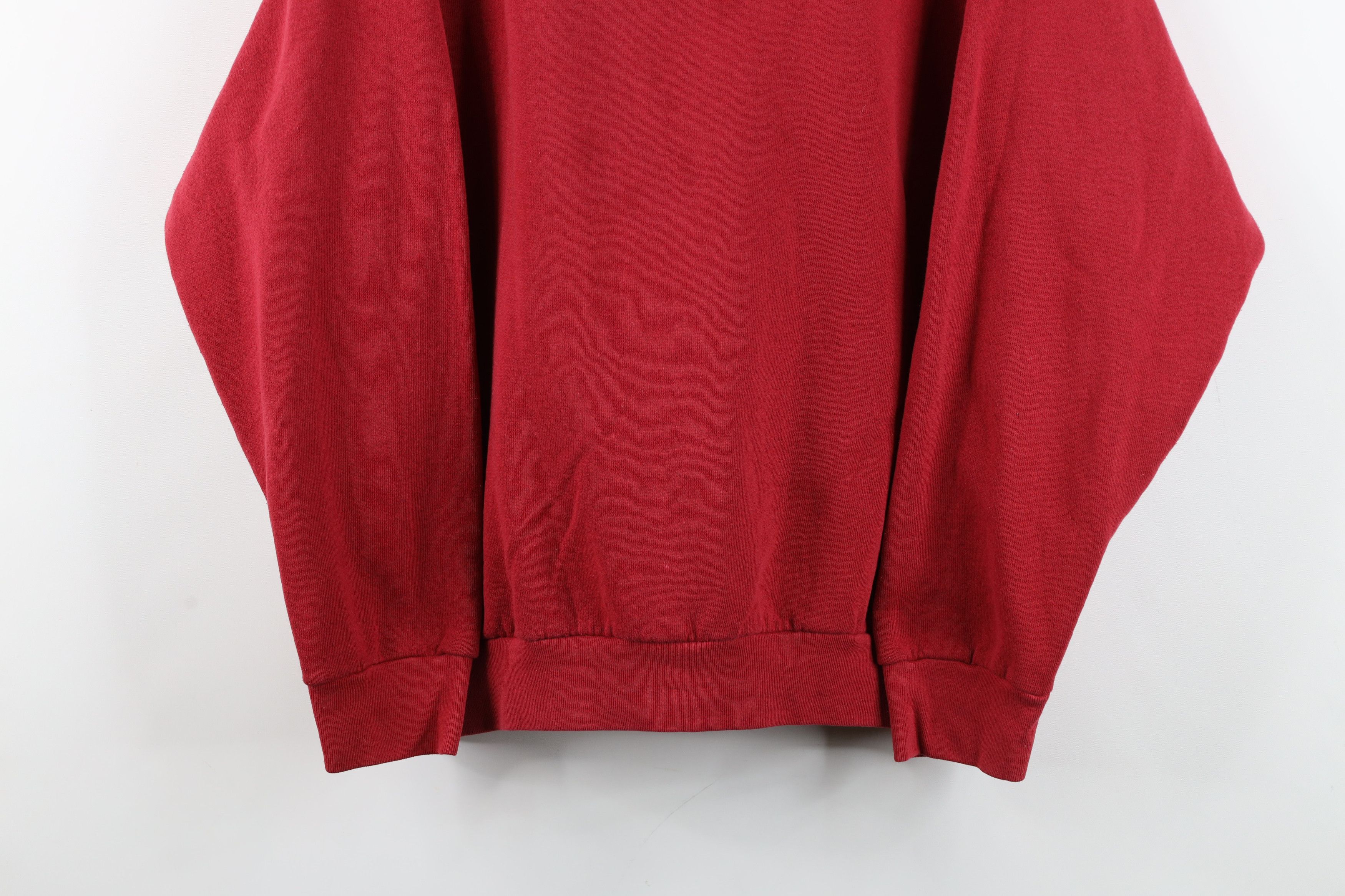 Vintage Vintage 90s Streetwear Blank Raglan Sweatshirt Red Size XL / US 12-14 / IT 48-50 - 3 Thumbnail