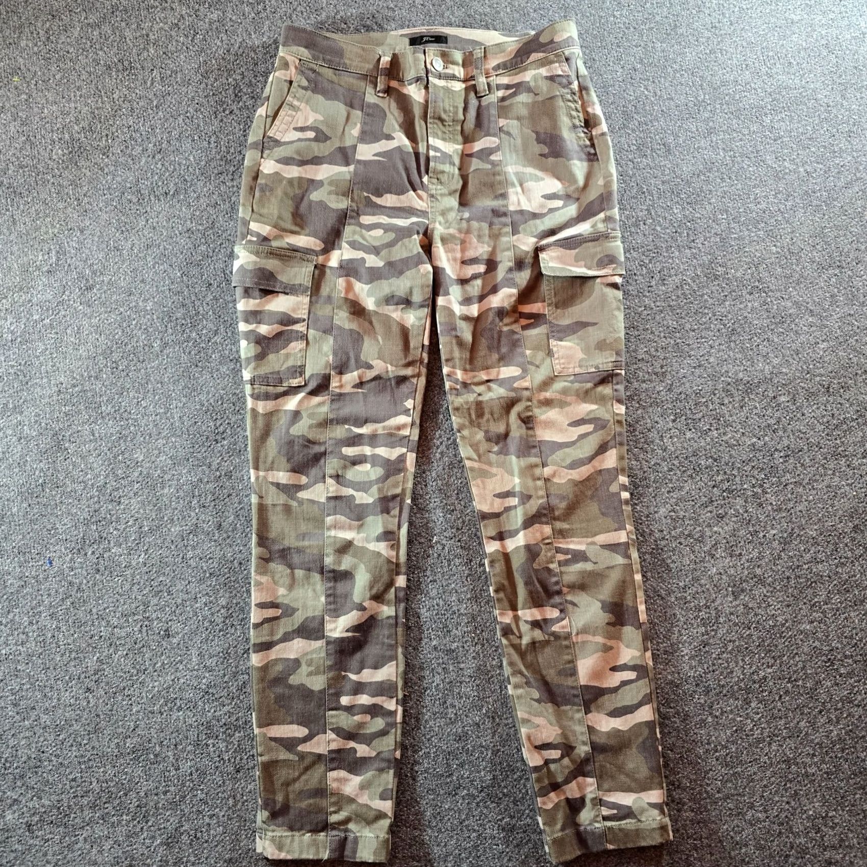 J.Crew J.CREW Pants Womens 29 Tall Green Camo Skinny Cargo Casual Canvas Tall Green Camouflage Pants Ladies Size 29" - 2 Thumbnail