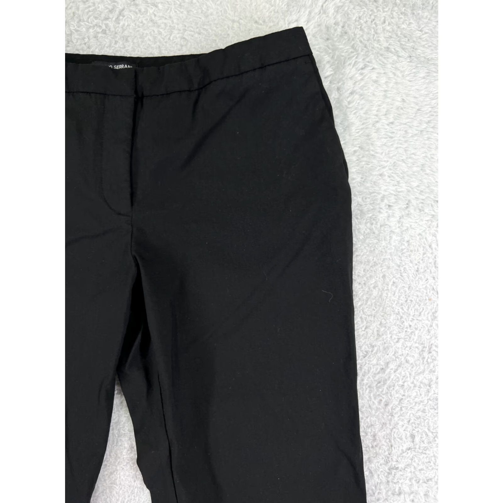 Vintage VINTAGE Mario Serrani Pants Women 10 Black Straight Polyester Rayon Knit Chino Regular Zip Pockets Flat Front Buckle Size 32" / US 10 / IT 46 - 5 Thumbnail