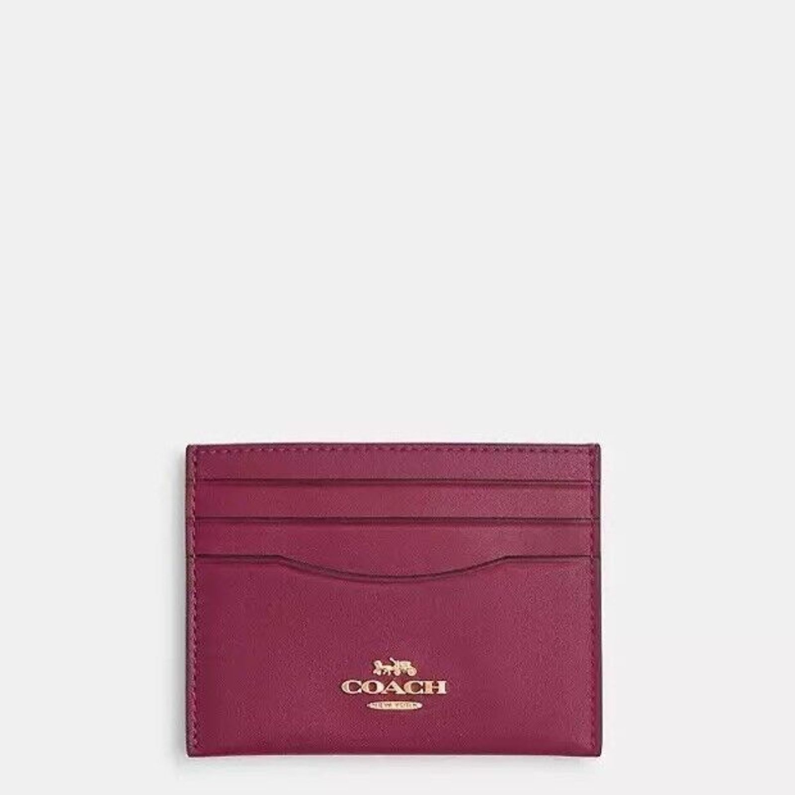 Coach NWT COACH ID Card Case Wallet Leather Pink Gold CAA88 Size ONE SIZE - 2 Thumbnail