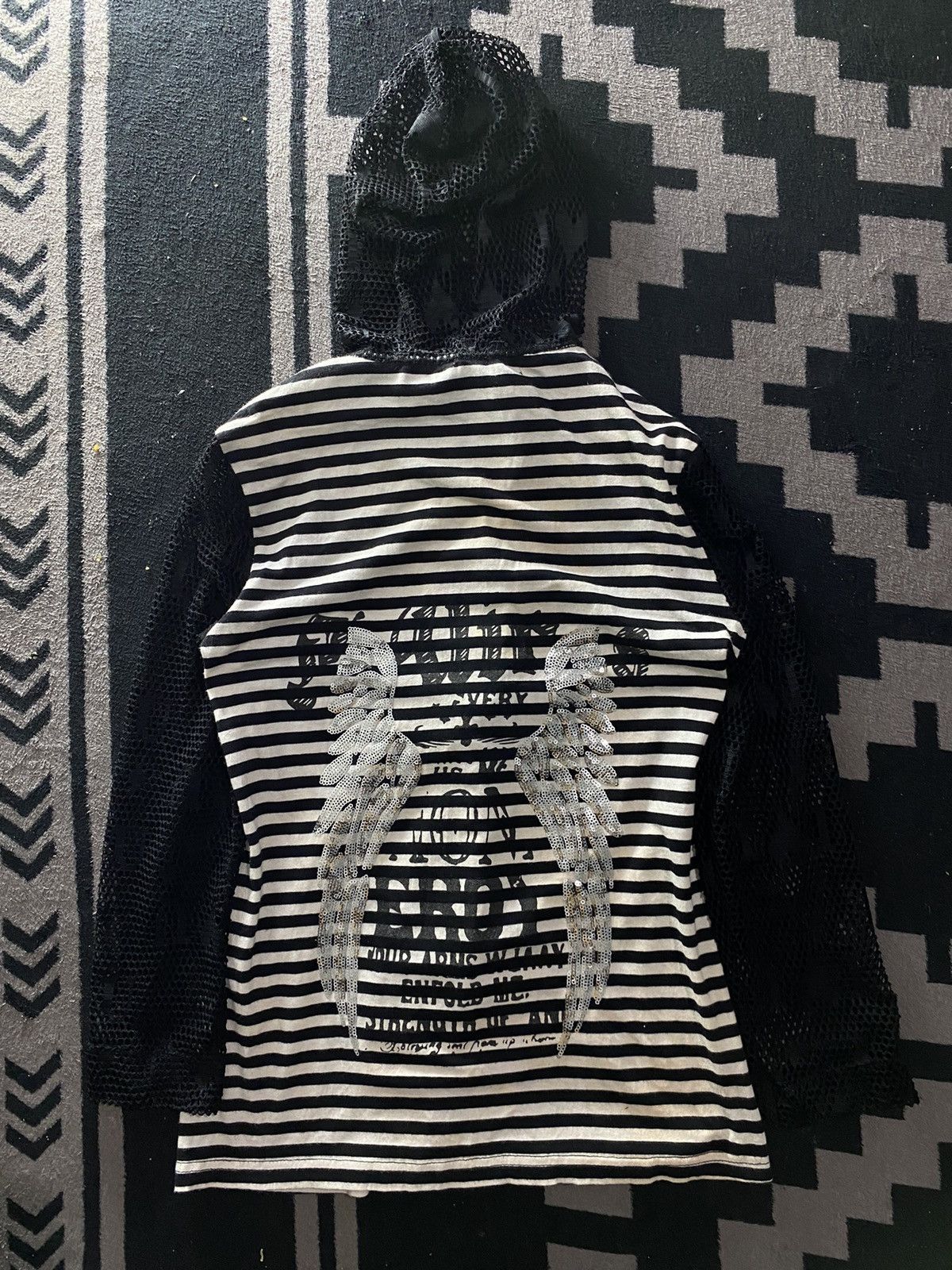 Hysteric Glamour 2000s pastime gothic poem striped hoodie Size US M / EU 48-50 / 2 - 2 Thumbnail
