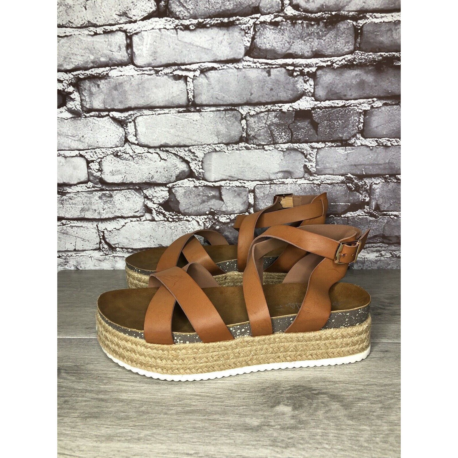 Other Patrizia Spring Step Renae Brown Leather Espadrilles Platfor Size US 11 / IT 41 - 20 Thumbnail
