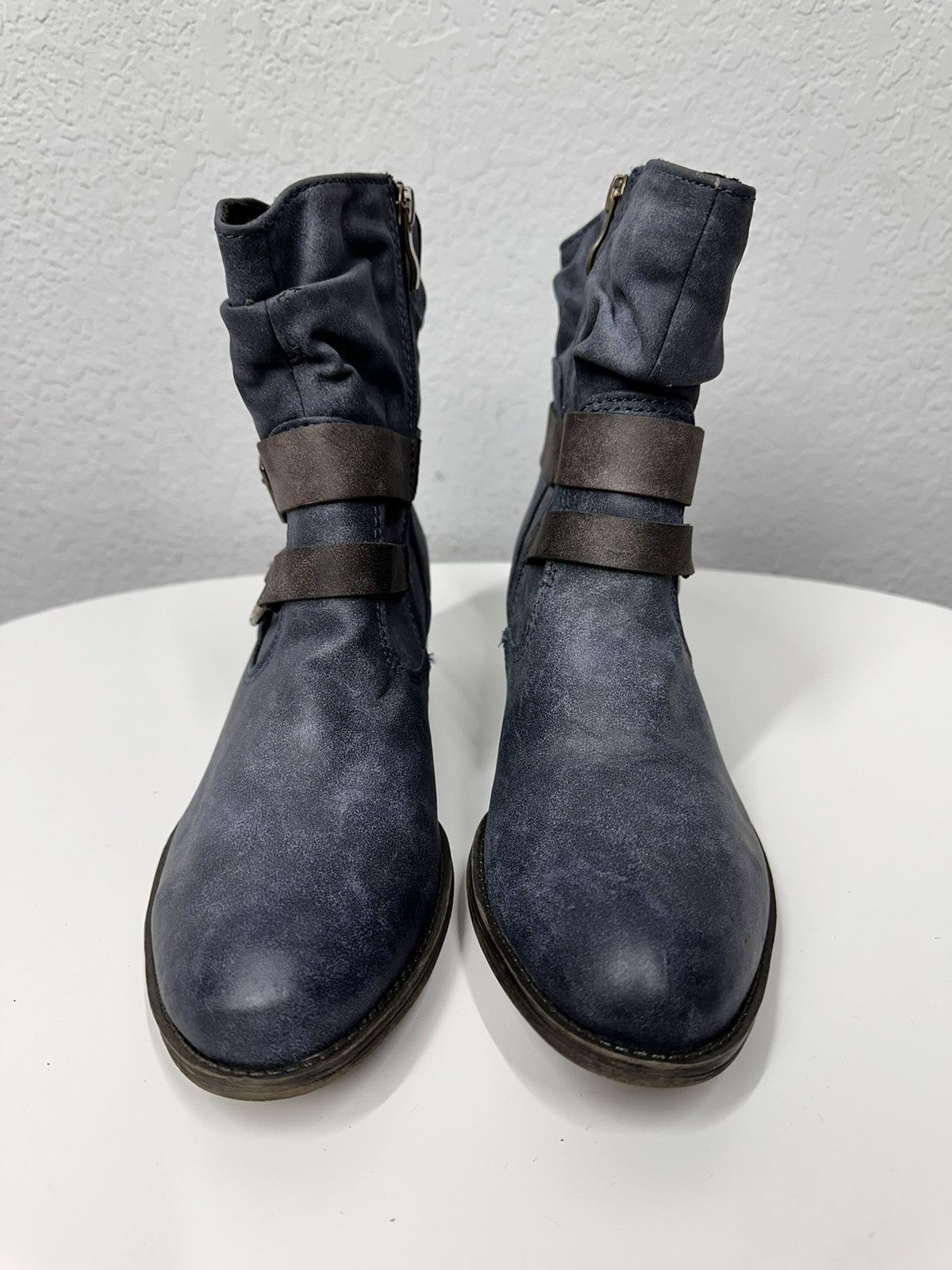 A.S.98 Rare Blue Leather Ankle Boots A.S. 98 Guidi Kapital Japan Size US 7 / EU 40 - 4 Thumbnail