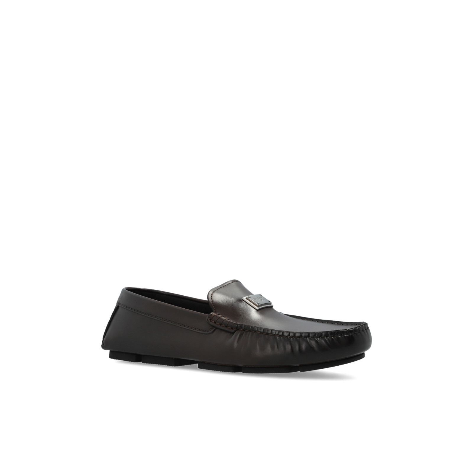 DOLCE&GABBANA Moccasin Brown Leather Loafers New & Authentic