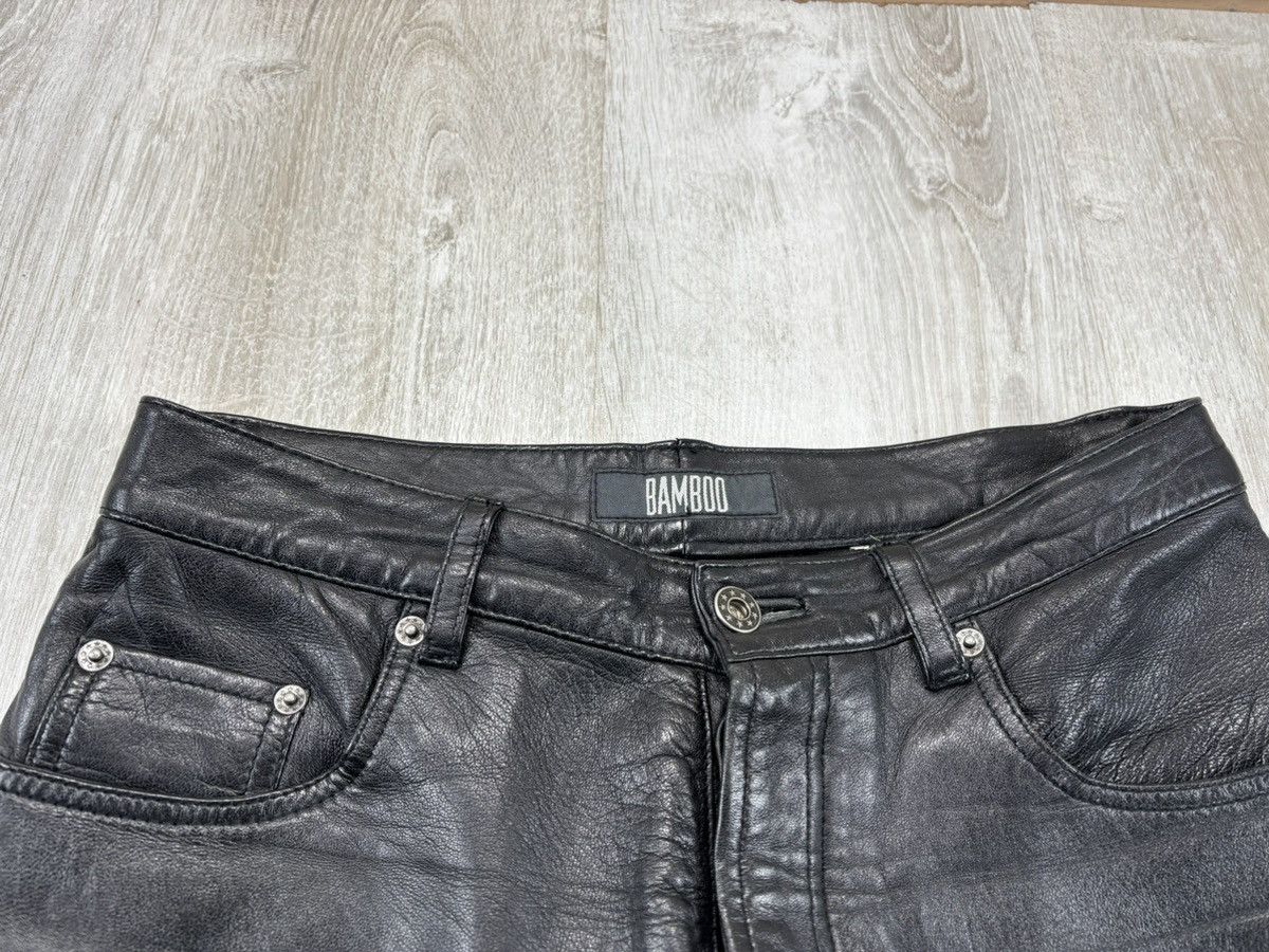 Leather × Vintage Womens biker motorcycle leather pants Bamboo Size 30 Size 24" / US 00 / IT 34 - 5 Thumbnail