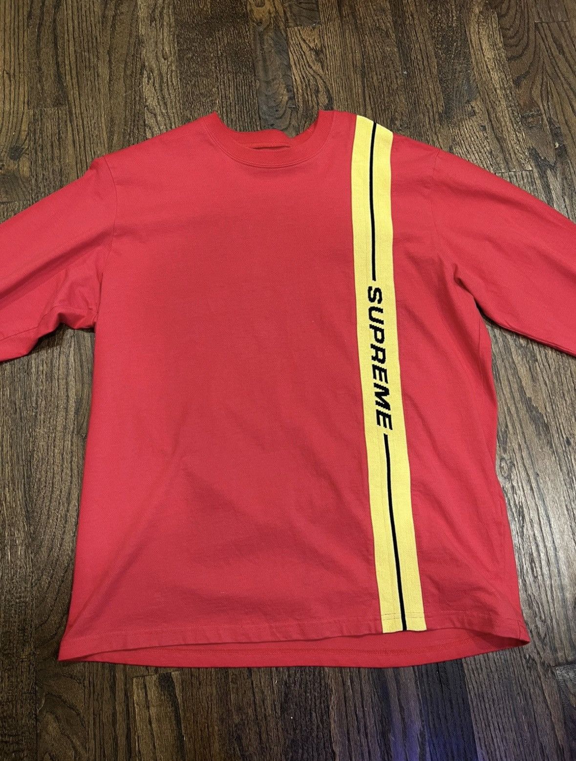 SUPREME 18AW VERTICAL LOGO STRIPE T M BLK