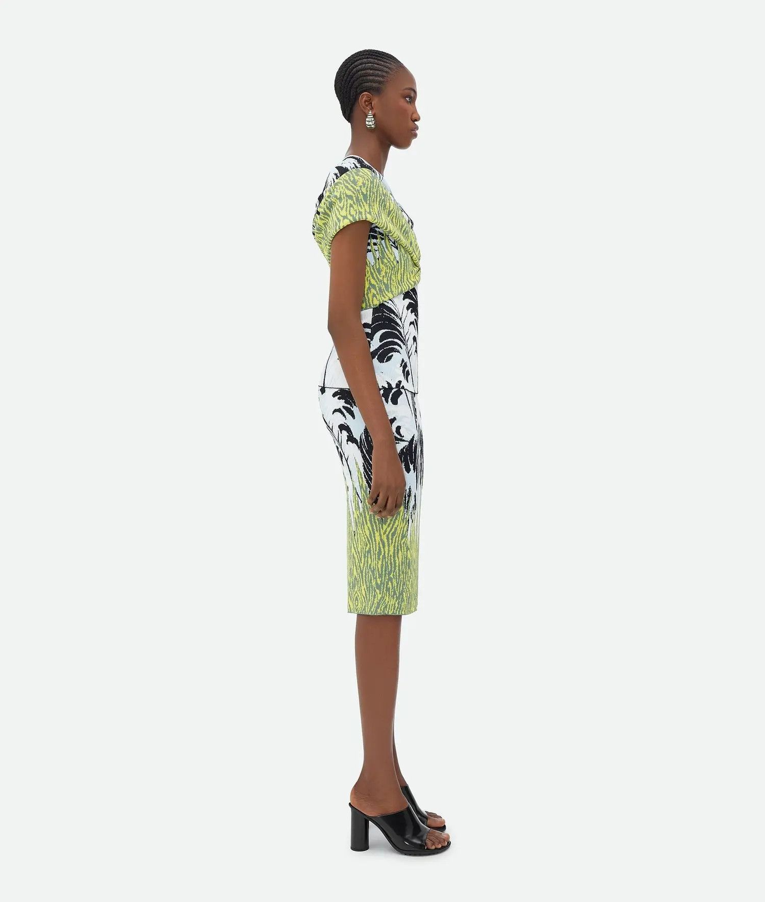 Bottega Veneta o1n1vont0325 Graphic Viscose Jacquard Top Dress Multicolor Size M / US 6-8 / IT 42-44 - 2 Thumbnail