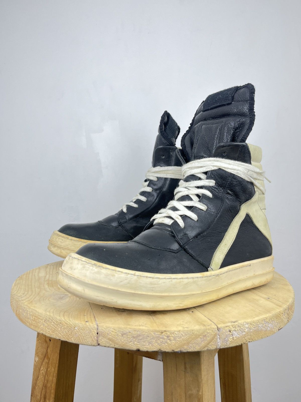 Rick Owens Geobasket High-top Leather Sneakers Size US 6 / EU 39 - 4 Thumbnail