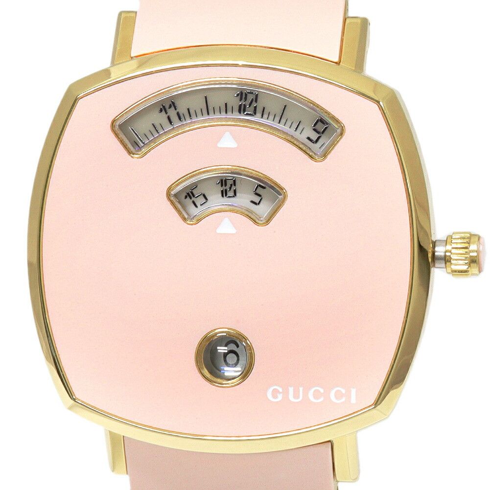 Gucci Gucci Gucci Pink Dial Grip Watch 157.4 Metal Quartz 157.4 DUTY FREE for USA Size ONE SIZE - 1 Thumbnail
