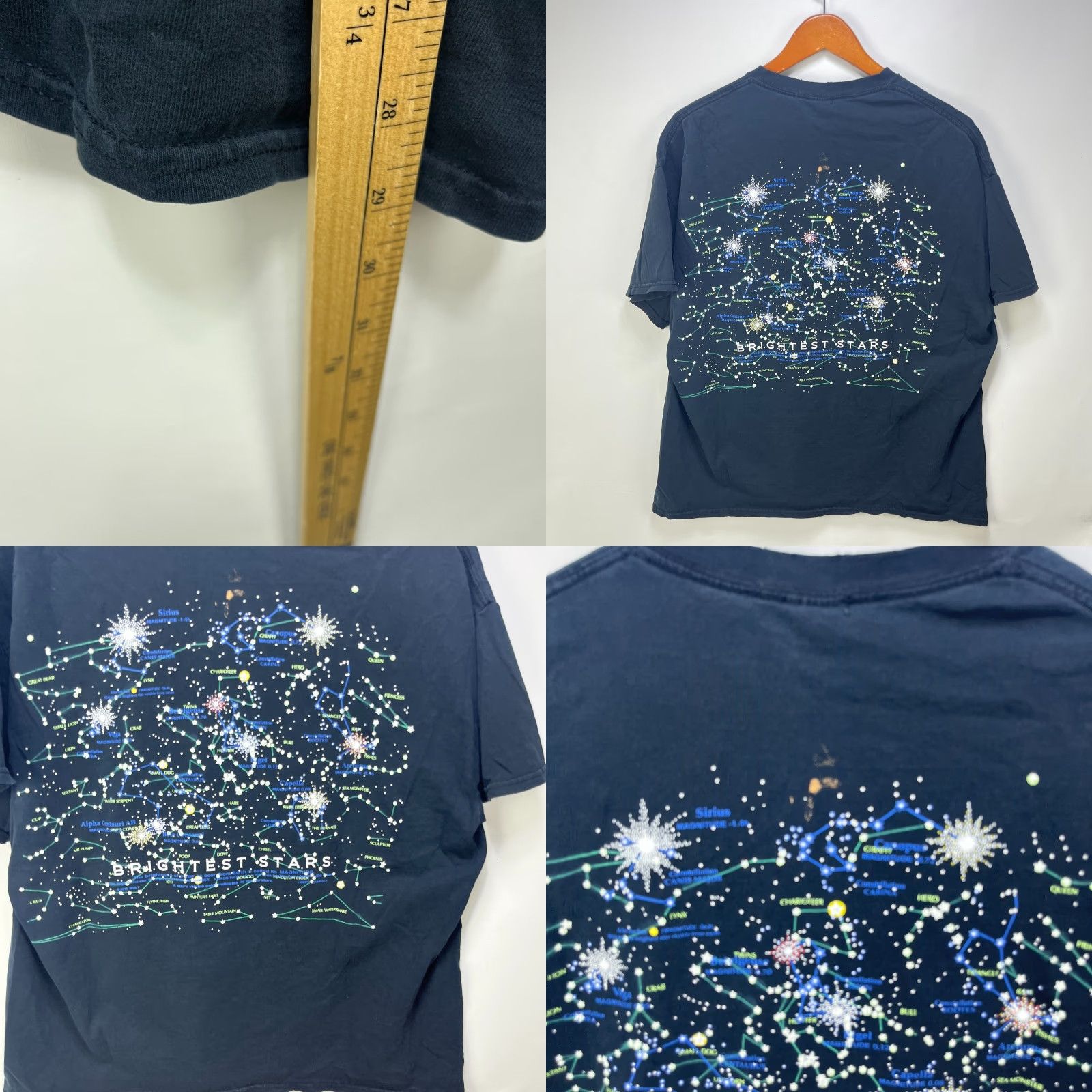 Vintage VINTAGE Constellations Starry Night Space T Shirt XL Black Cotton Men Short Sleeve Crew Neck Logo Size US XL / EU 56 / 4 - 8 Thumbnail