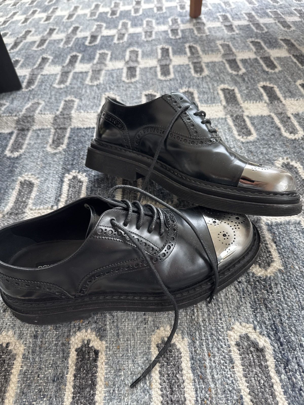 Dolce & Gabbana Dolce & Gabanna Brushed Calf Leather Derby Shoes Size US 9.5 / EU 42-43 - 2 Thumbnail