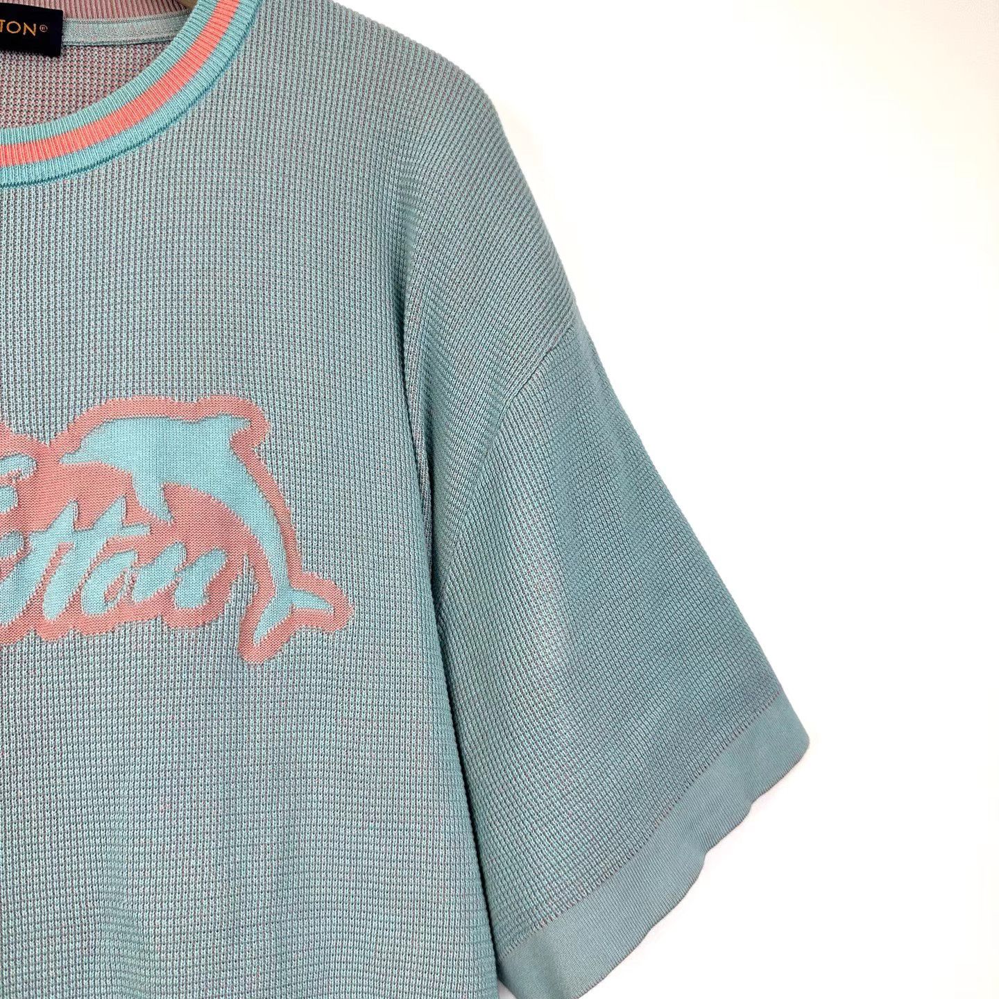 Louis Vuitton Louis Vuitton Dolphin Letter Waffle Knit Short Sleeve K12 Size US XL / EU 56 / 4 - 5 Thumbnail
