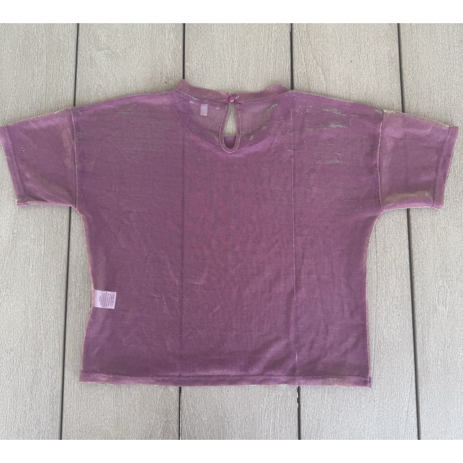 Other Mesh Y2K Crop Top Iridescent Rave 90s Gold Fleck Small Size S / US 4 / IT 40 - 4 Thumbnail
