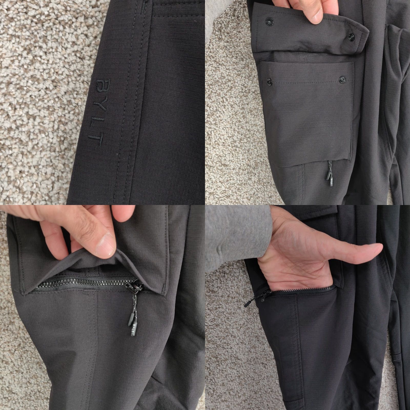 Vintage Bylt Jogger Pants Mens Small 28x28 Black Cargo Performance Active Athleisure Tapered Size US 29 - 8 Thumbnail