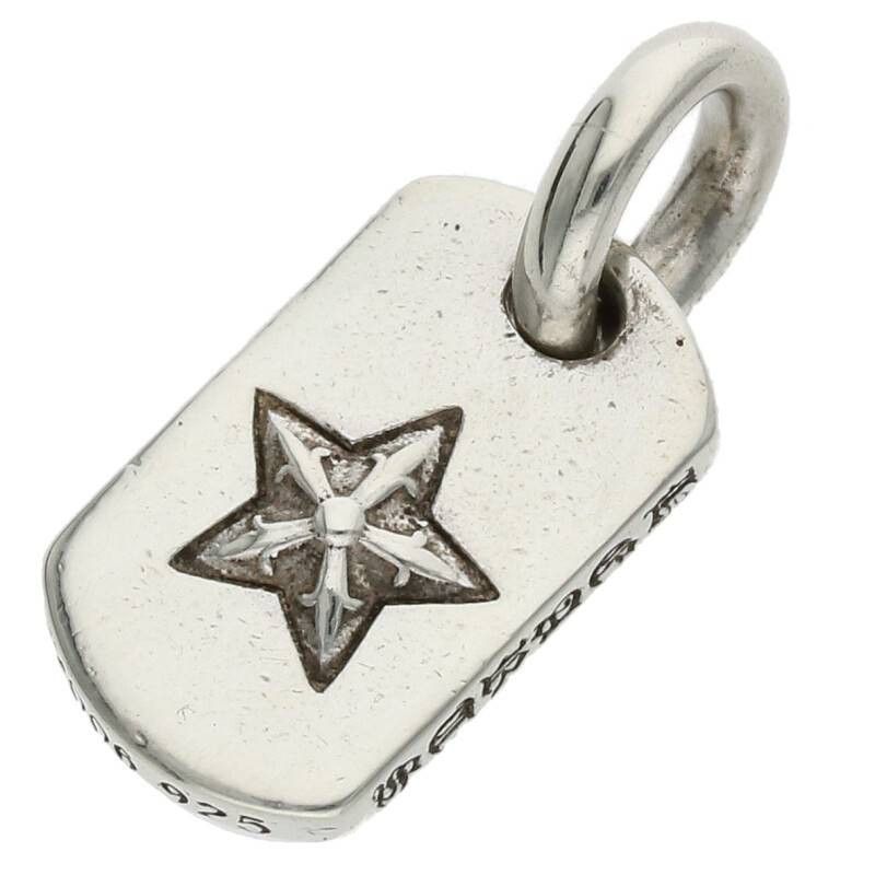 image of Chrome Hearts 5 Point Star Dogtag in Silver, Men's